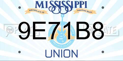 9E71B8 Mississippi License Plate