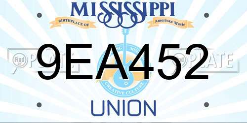 9EA452 Mississippi License Plate
