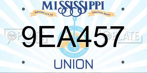 9EA457 Mississippi License Plate