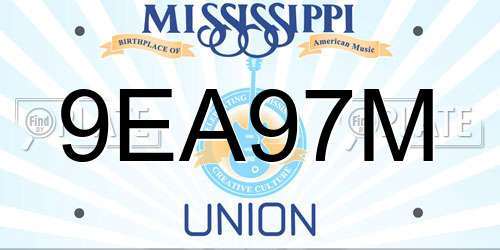 9EA97M Mississippi License Plate