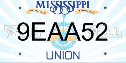 9EAA52 Mississippi License Plate