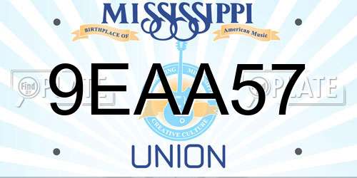 9EAA57 Mississippi License Plate