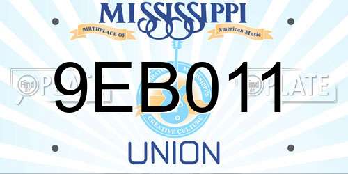 9EB011 Mississippi License Plate