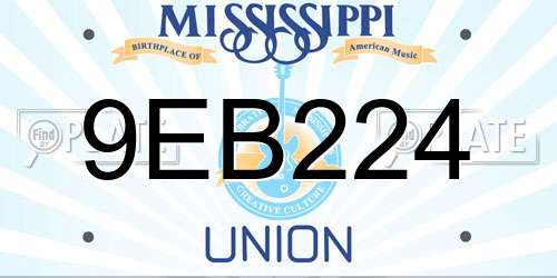 9EB224 Mississippi License Plate
