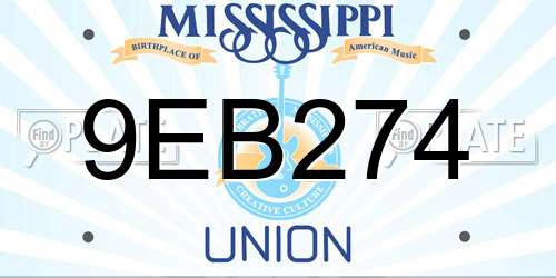 9EB274 Mississippi License Plate