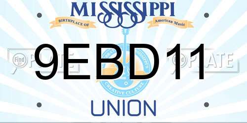 9EBD11 Mississippi License Plate