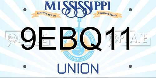 9EBQ11 Mississippi License Plate