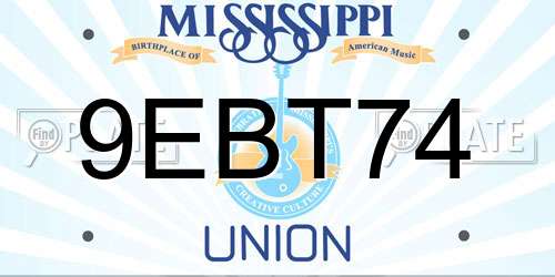 9EBT74 Mississippi License Plate