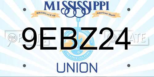 9EBZ24 Mississippi License Plate