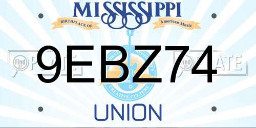 9EBZ74 Mississippi License Plate