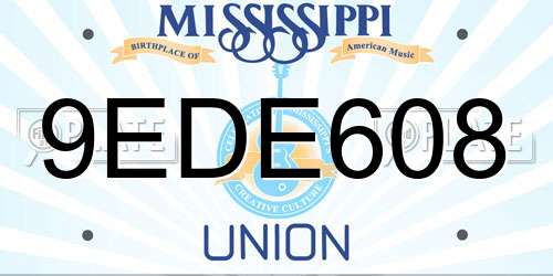 9EDE608 Mississippi License Plate