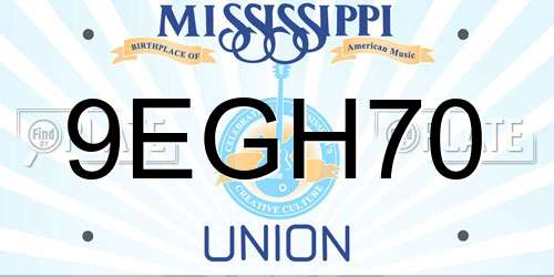 9EGH70 Mississippi License Plate