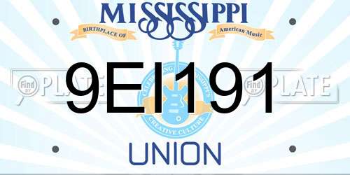 9EI191 Mississippi License Plate