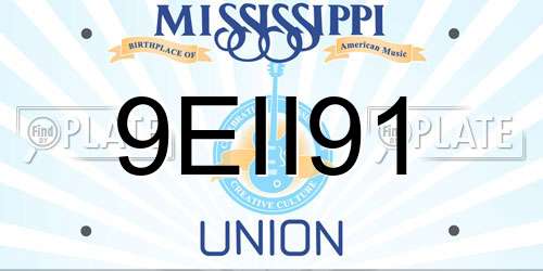 9EII91 Mississippi License Plate