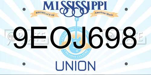 9EOJ698 Mississippi License Plate