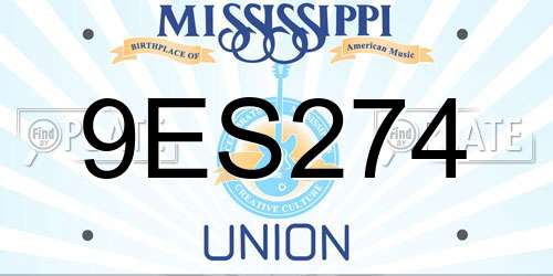9ES274 Mississippi License Plate