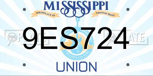 9ES724 Mississippi License Plate