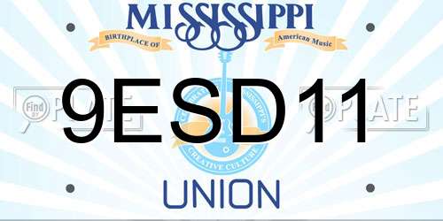 9ESD11 Mississippi License Plate