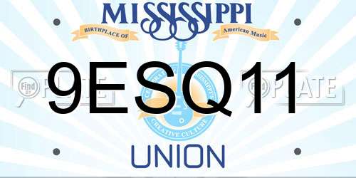 9ESQ11 Mississippi License Plate