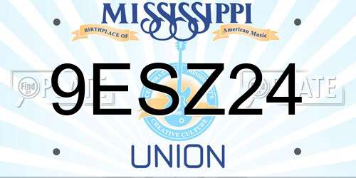 9ESZ24 Mississippi License Plate