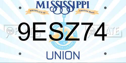 9ESZ74 Mississippi License Plate