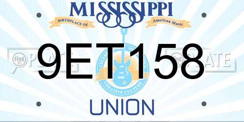 9ET158 Mississippi License Plate