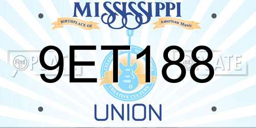 9ET188 Mississippi License Plate
