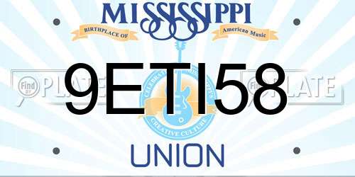 9ETI58 Mississippi License Plate