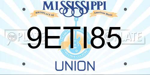 9ETI85 Mississippi License Plate