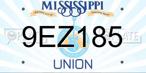 9EZ185 Mississippi License Plate
