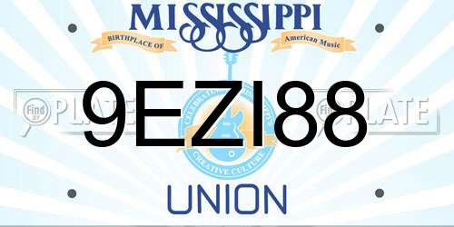 9EZI88 Mississippi License Plate