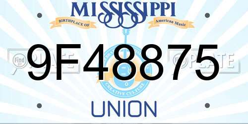 9F48875 Mississippi License Plate