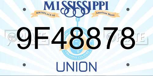 9F48878 Mississippi License Plate
