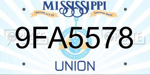 9FA5578 Mississippi License Plate
