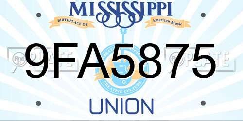 9FA5875 Mississippi License Plate