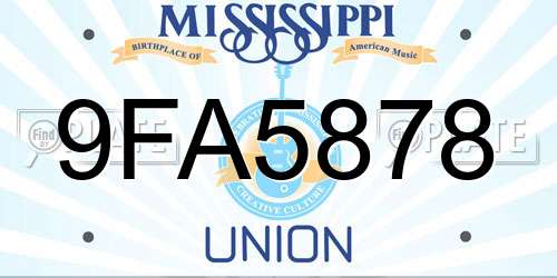 9FA5878 Mississippi License Plate