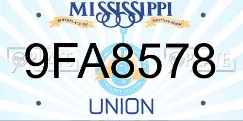 9FA8578 Mississippi License Plate