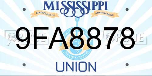 9FA8878 Mississippi License Plate