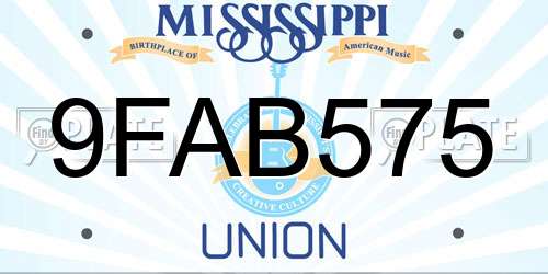 9FAB575 Mississippi License Plate