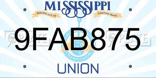 9FAB875 Mississippi License Plate