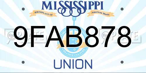 9FAB878 Mississippi License Plate