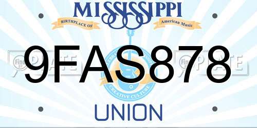 9FAS878 Mississippi License Plate