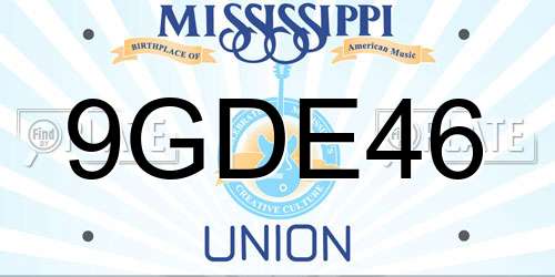9GDE46 Mississippi License Plate