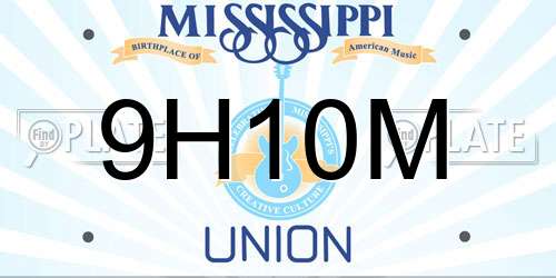 9H10M Mississippi License Plate