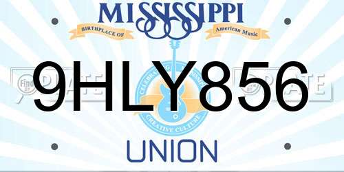 9HLY856 Mississippi License Plate