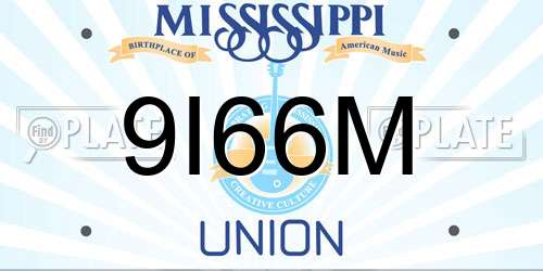 9I66M Mississippi License Plate