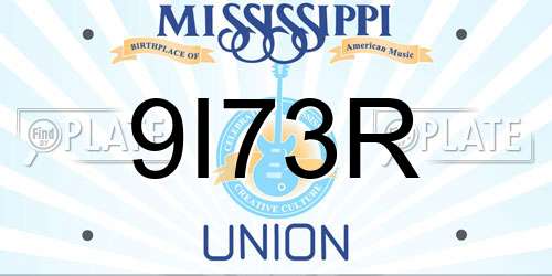 9I73R Mississippi License Plate