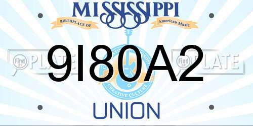 9I80A2 Mississippi License Plate