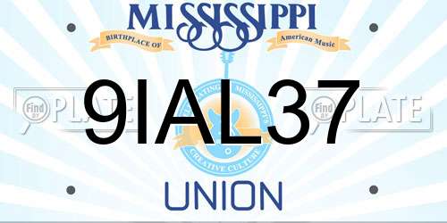 9IAL37 Mississippi License Plate