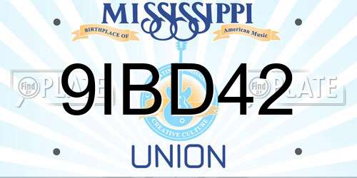 9IBD42 Mississippi License Plate